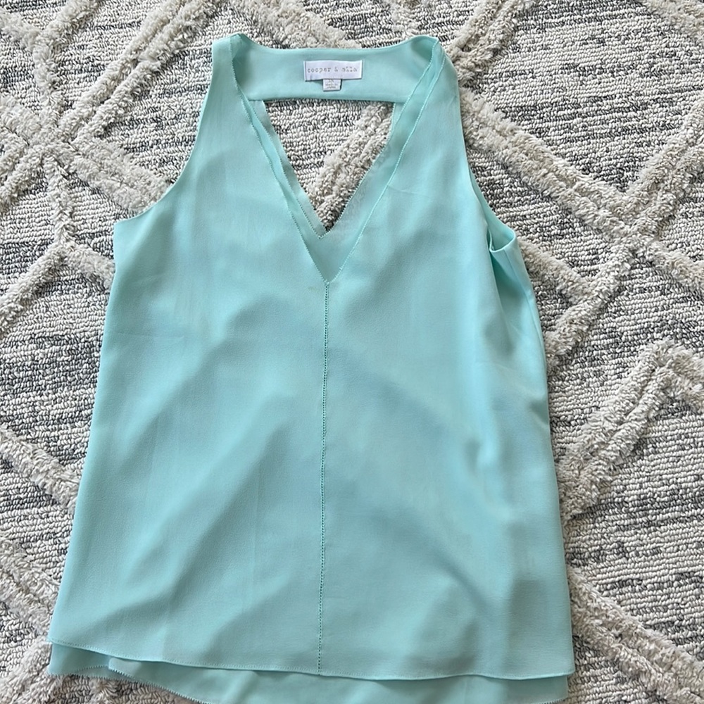cooper & ella aqua blouse